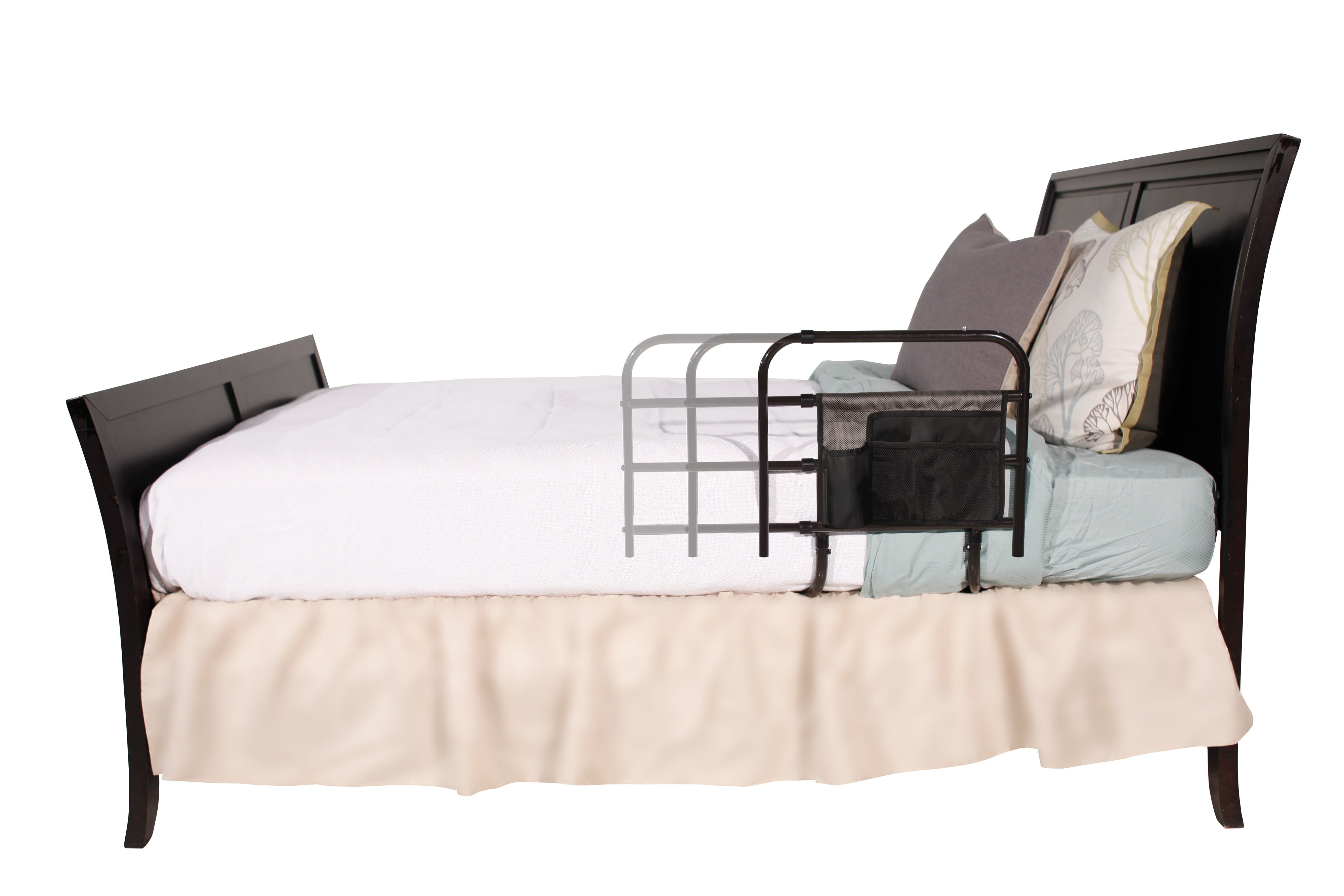 Wonder EZ Adjust Bed Rail, Brown - 18x20-30x20 (LWH) | Adjustable Safety Bed Rail for Enhanced Stability & Security | Ideal for Seniors & Kids