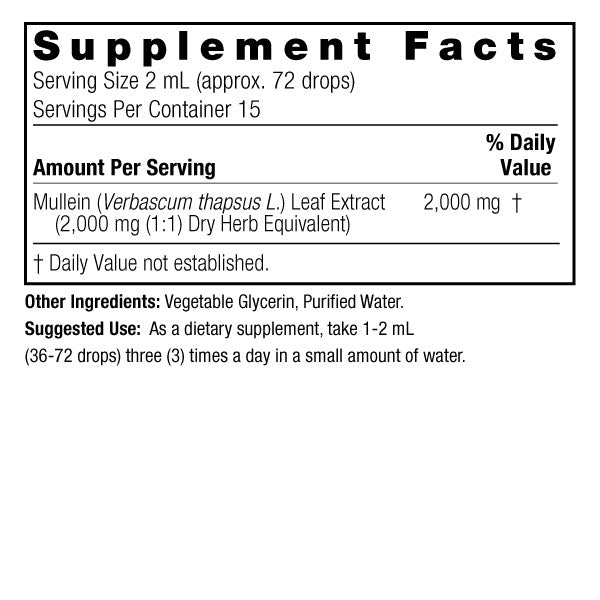 Nature's Answer - Mullein Leaf Alcohol Free - 1 Fl Oz