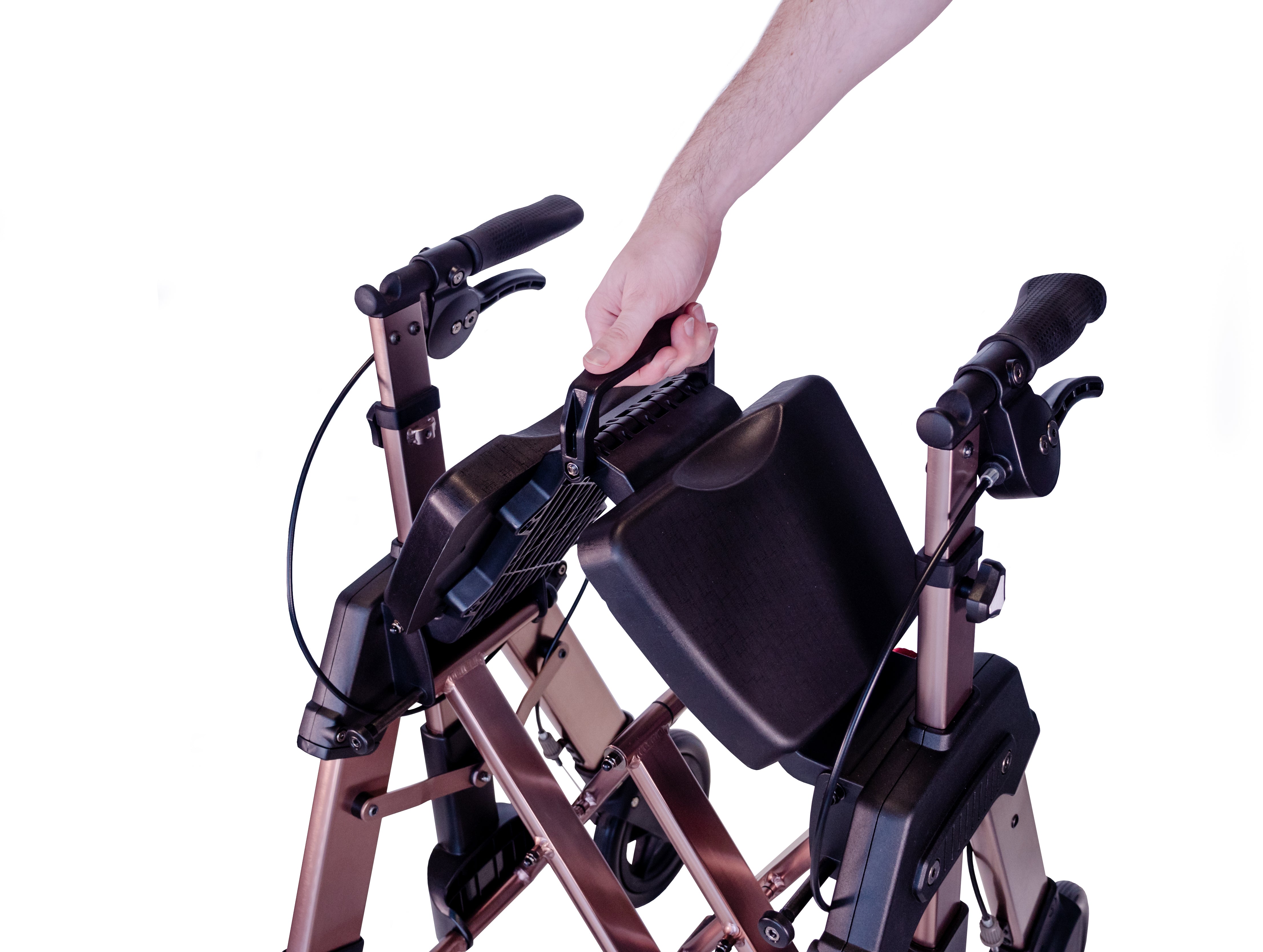 Elite Travel Rollator HD - Lightweight, portable walker with adjustable height, durable frame, and easy-to-use brakes for enhanced mobility and comfort. Perfect for on-the-go support!