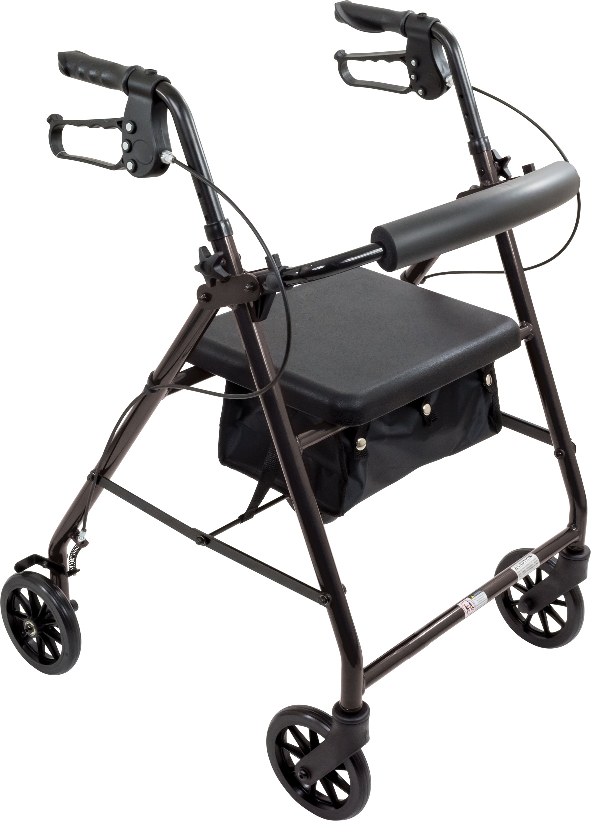 Andador de aluminio ProBasics para personas mayores, ruedas de 6 pulgadas y altura ajustable, capacidad de peso de 300 lb, color negro, plegable, RLA6BK