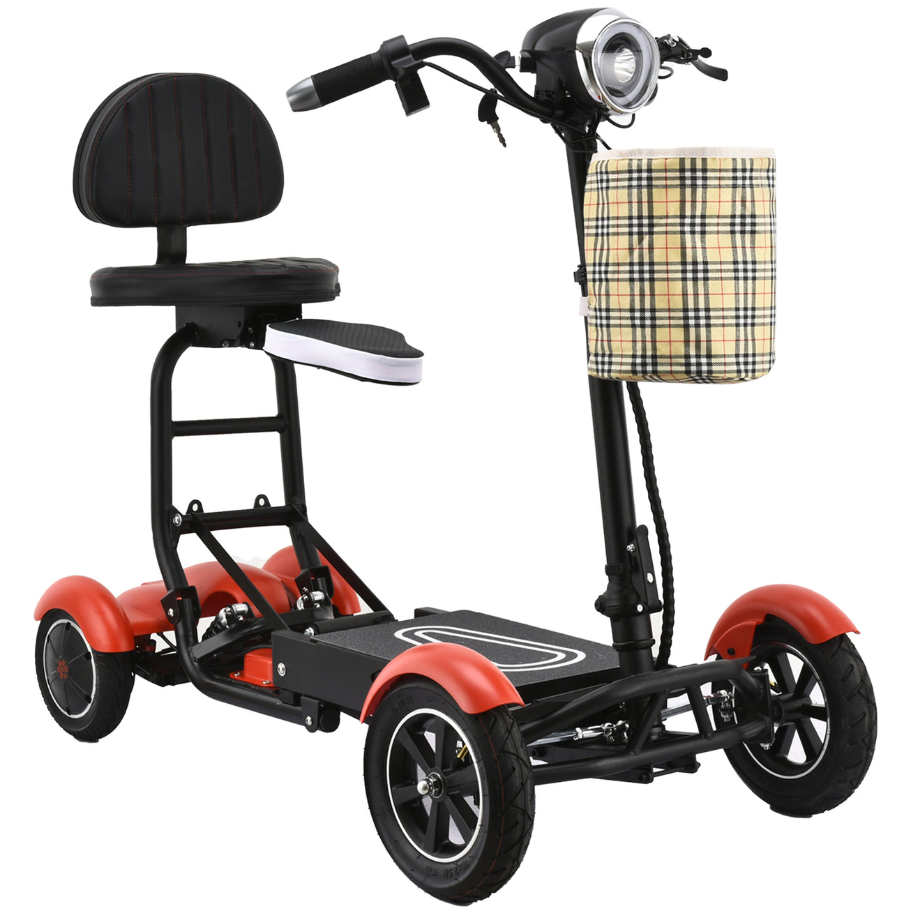 dragon mobile lightweight foldable 4 wheels mobility scooter with double seat
