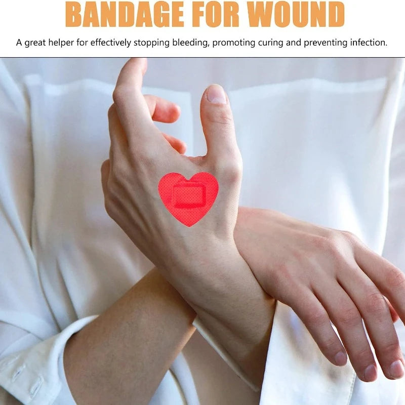 10pcs red heart band aid skin patch for neck hickey love bite covering girls wound plaster breathable medical strips bandages 1