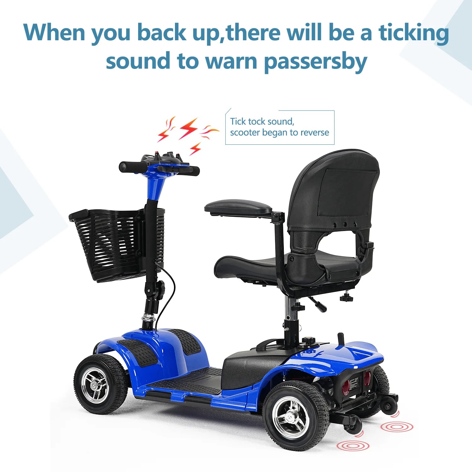 3/4 Wheel Mobility Scooters Electric Power Mobile Wheelchair for Seniors Adult with Basket Compact Duty Travel Scooter   All Care Store