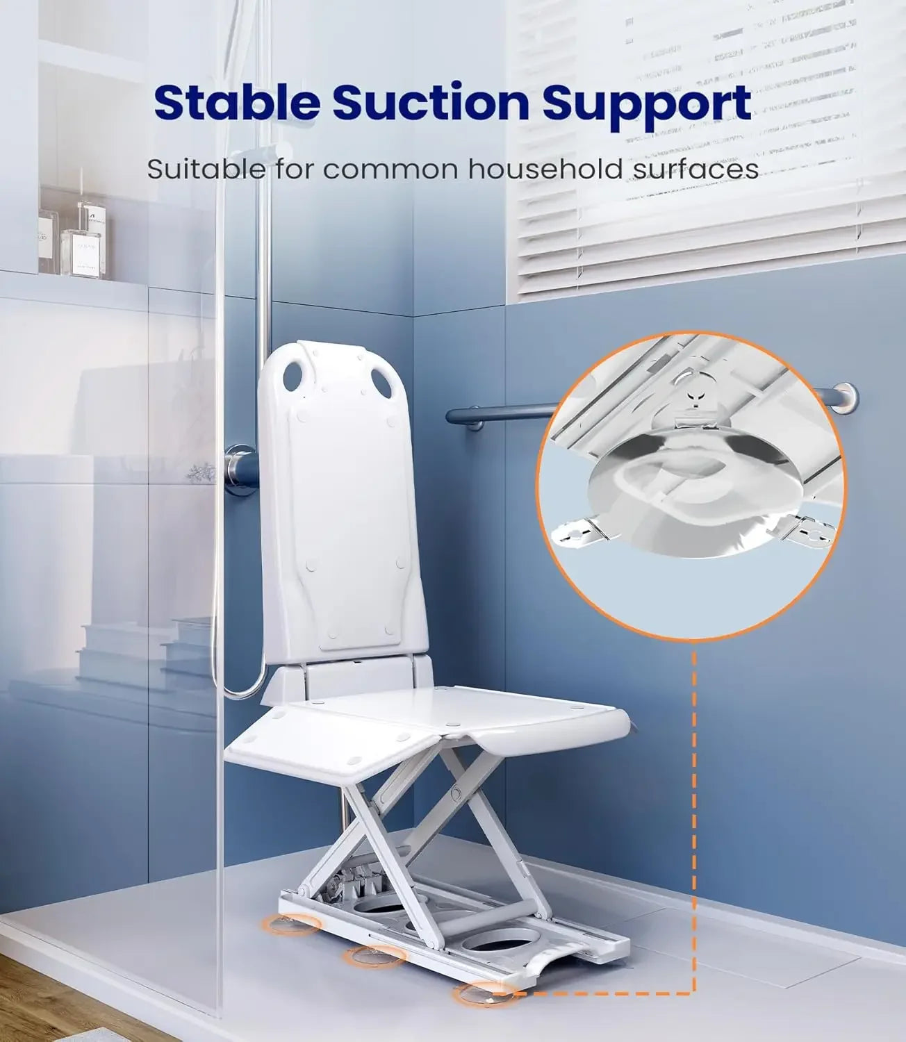 bath lift chair waterproof floor lift for elderly get up from floor weight capacity 300lbs white