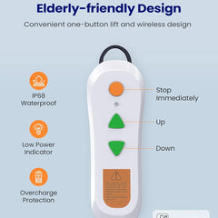 electric bath lift chair floor lift for elderly get up from floor weight capacity 300lbs white