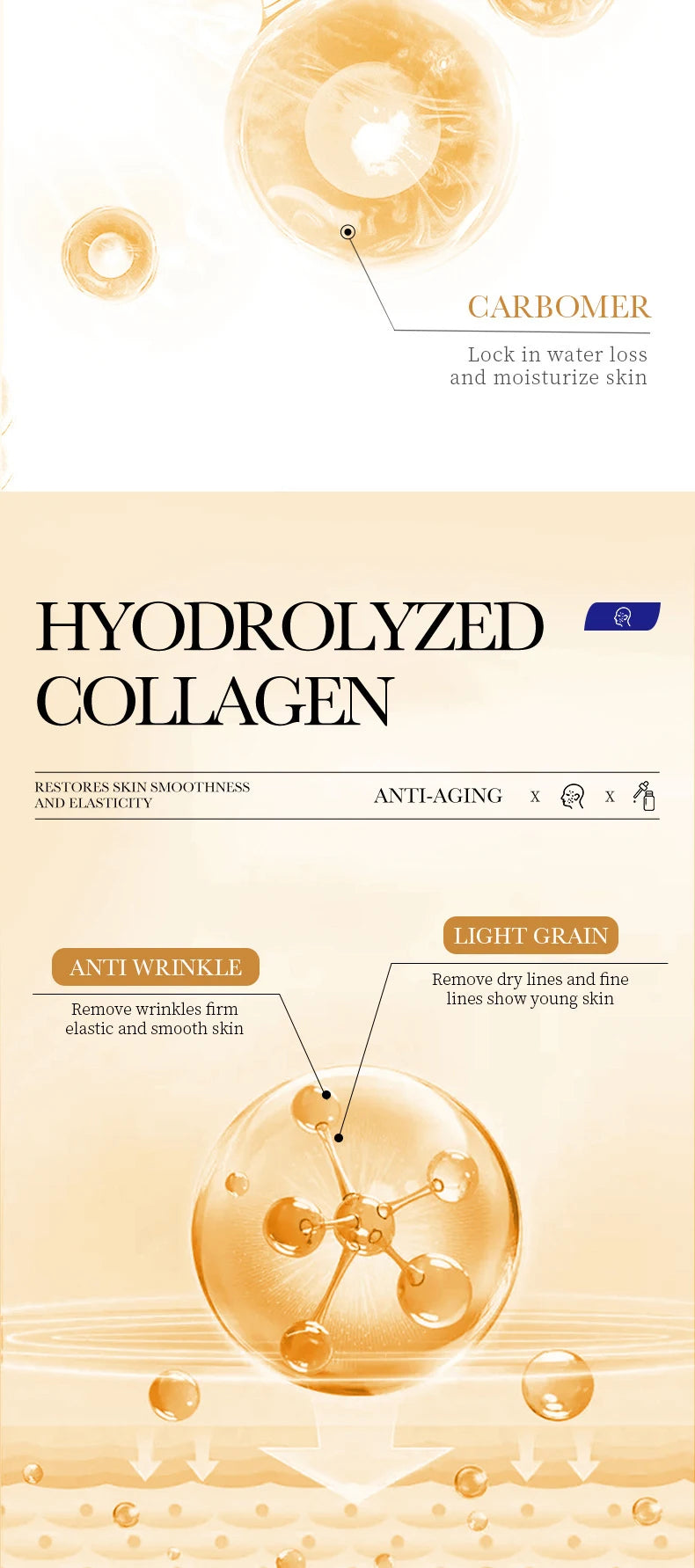 3pcs collagen face serum skincare facial essence liquid firming moisturizing nourishing facial serum skin care