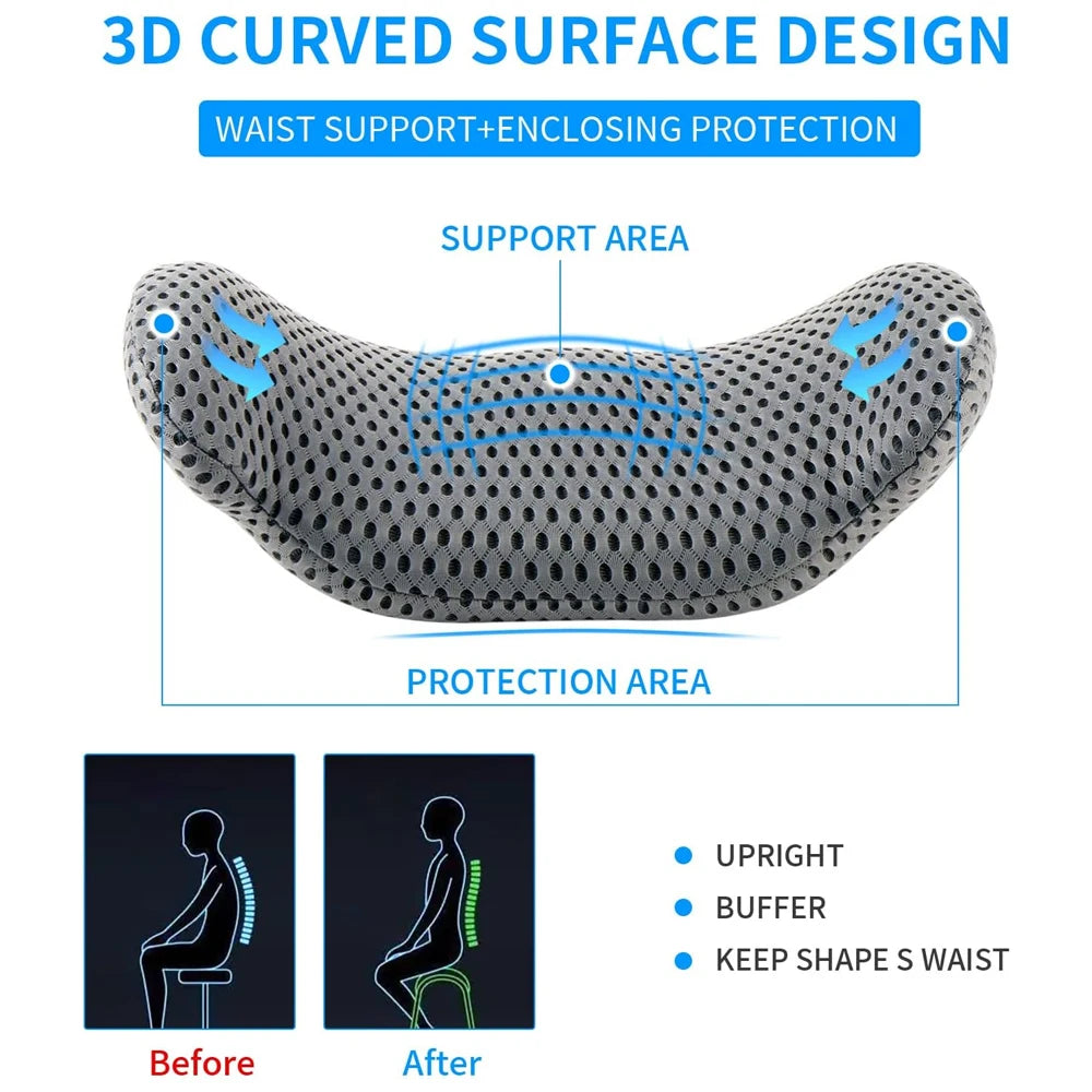 lumbar support pillow memory foam lumbar pillow with adjustable strap for backpain relief ideal back pillow for car office chair