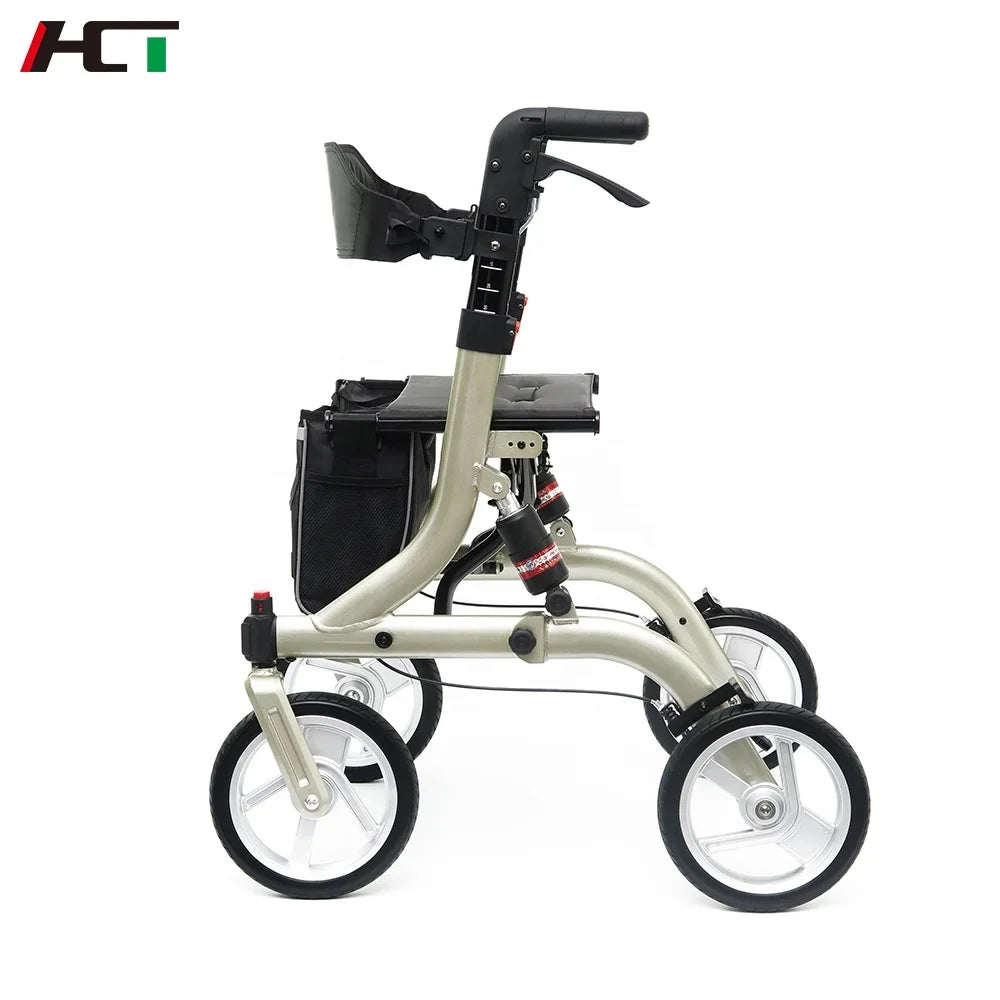 hct 9123d wholesales aluminum patient health care walking aid senior rollator walker with handle and brakes for elderly
