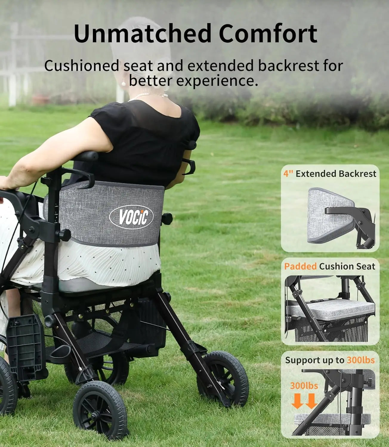 Rollator Walkers for Seniors with Seat