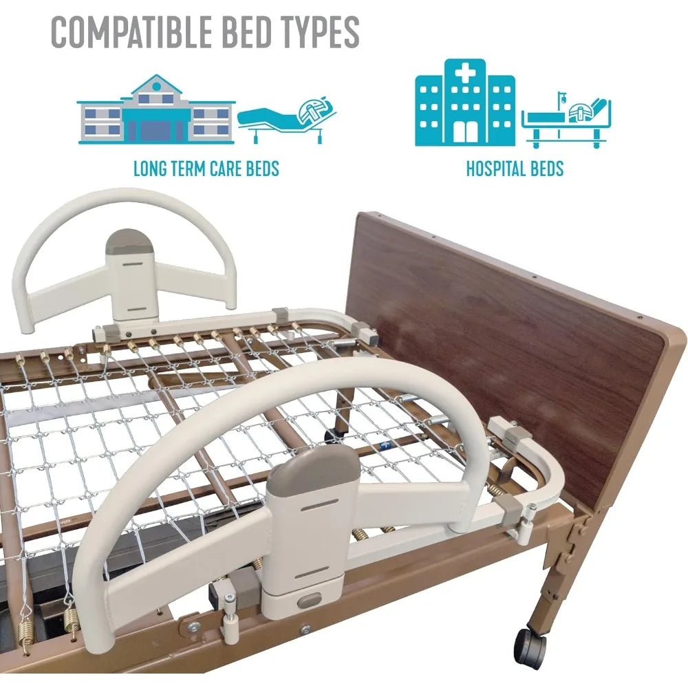 stander ez click bed handle hospital bed rail safety assist medical rail for seniors long term care for elderly set of 2