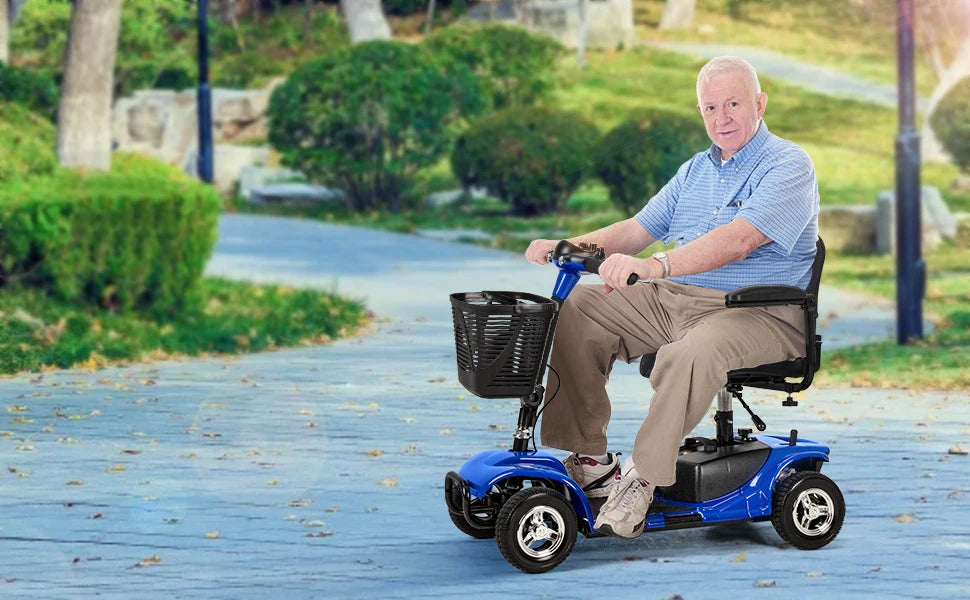 3/4 Wheel Mobility Scooters Electric Power Mobile Wheelchair for Seniors Adult with Basket Compact Duty Travel Scooter   All Care Store