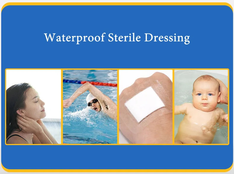 5pcs bordered guaze pad sterilized wound dressing waterproof adhesive wound plaster bandage sticker home travel first aid kit 2