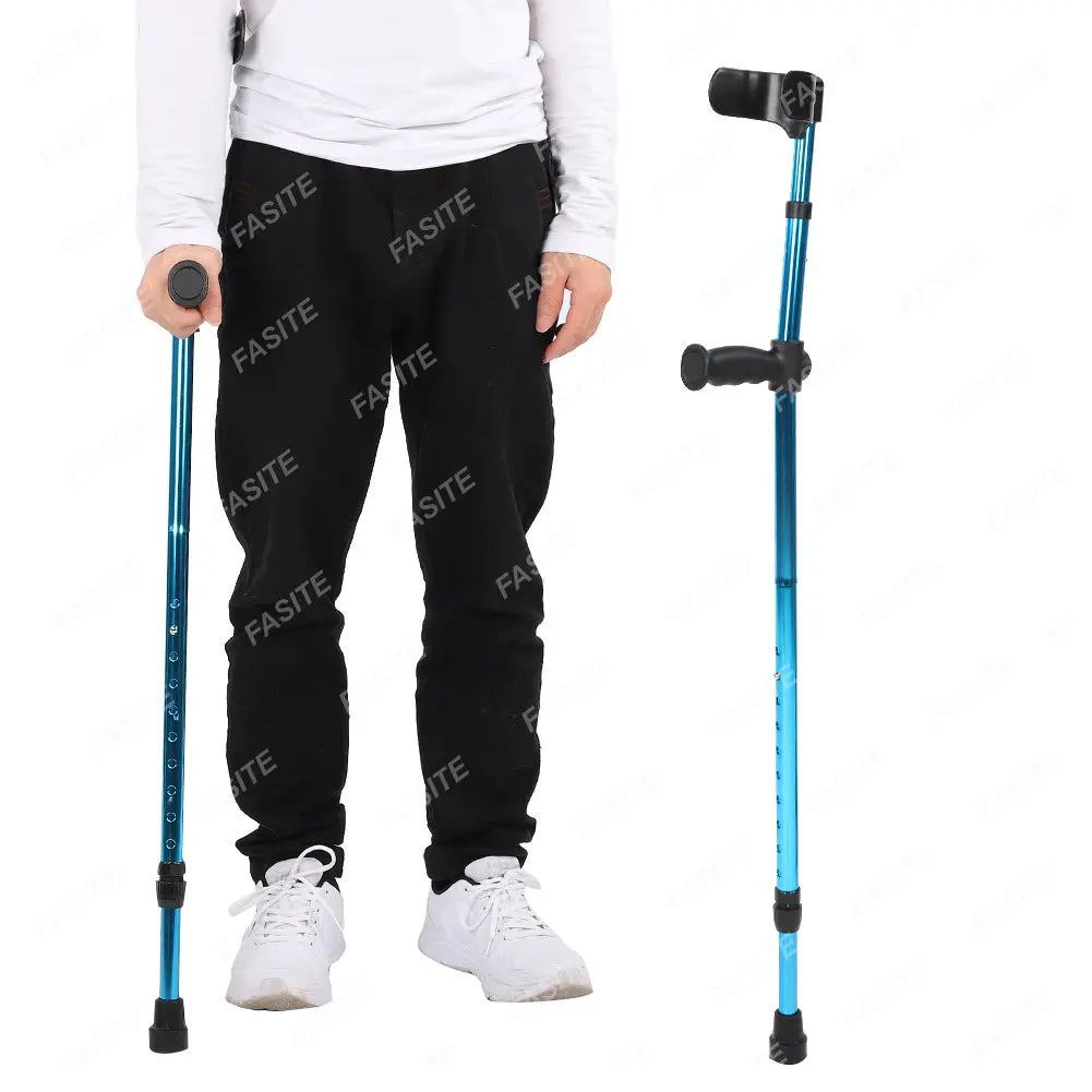 portable folding walking stick adjustable telescopic underarm cane crutch for seniors disabled trekking hiking poles canes care
