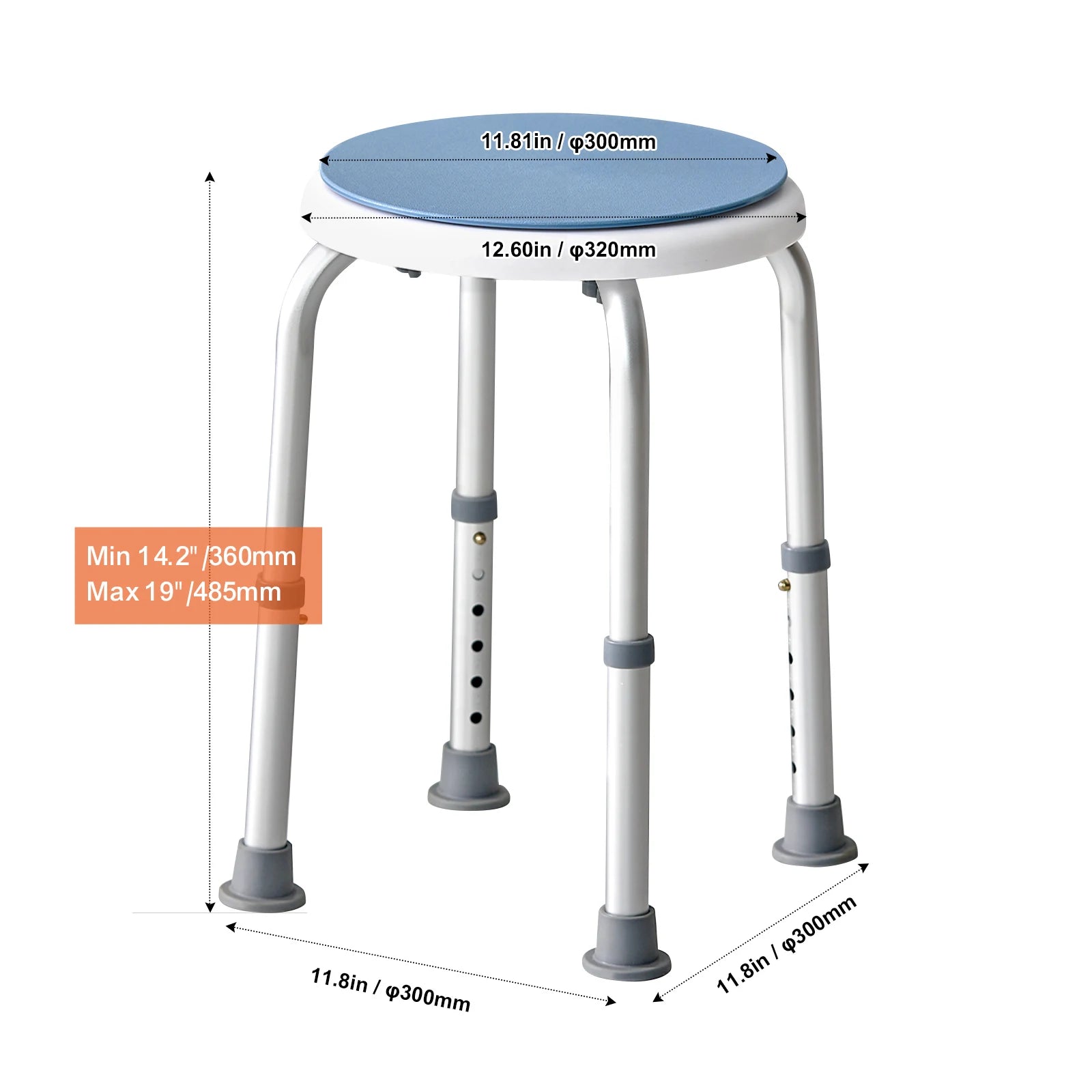 vevor shower chair for inside shower adjustable height shower stool non slip bench bathtub seat for elderly disabled adults