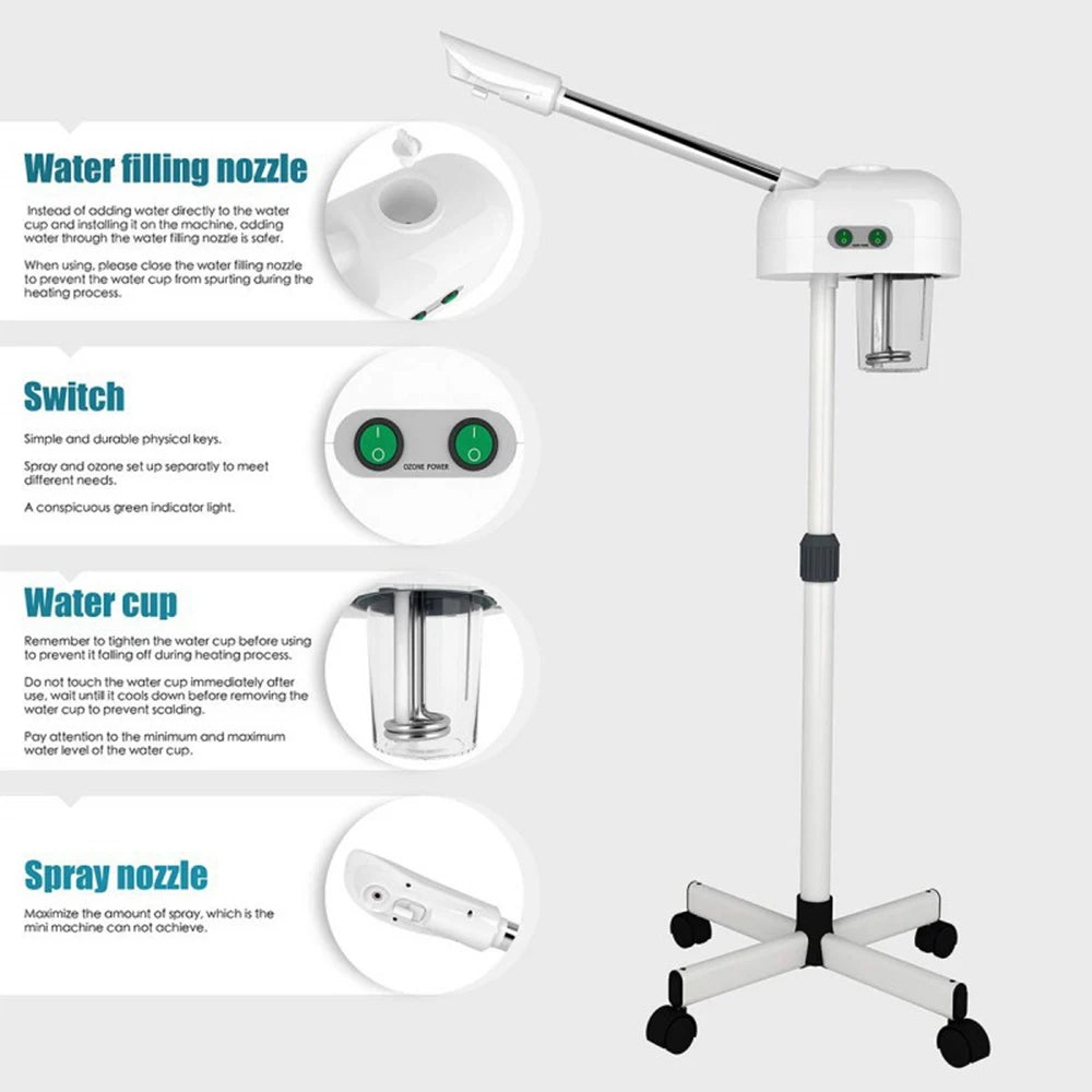 ozone hot facial steamer warm mist humidifier with for face deep cleaning vaporizer skin care whitening salon home spa sprayer