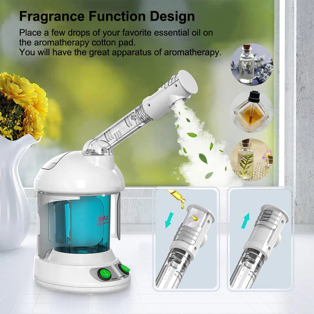 facial steamer facial hot spray steamer with extendable arm steaming warm mist humidifier for face spa moisturizing home salon