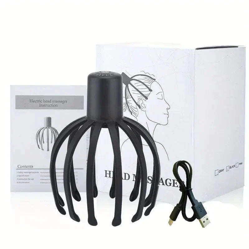 Relieve Tension & Stress With This Electric Head Massager & Octopus Scratcher - Perfect For Deep Relaxation & Fatigue Relief!