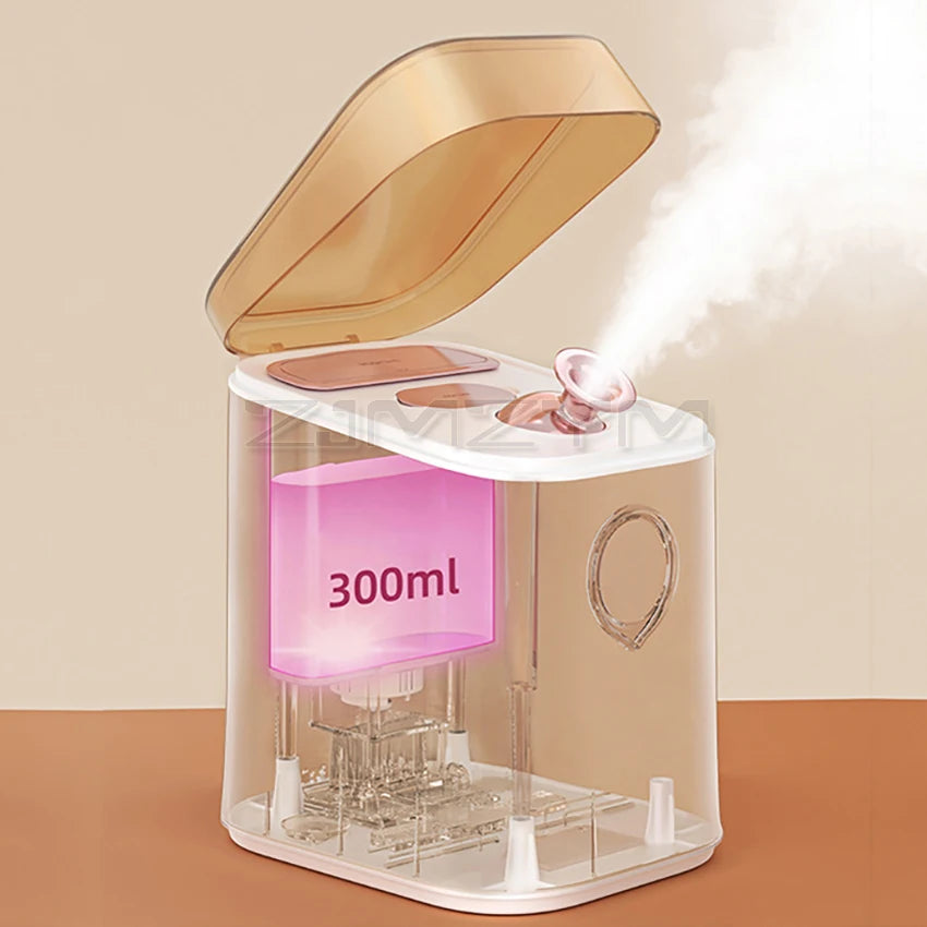 220v ionic face steamer deep clean moisturizing steaming face skin care hot cold sprayer facial steamer spa care sauna sprayer