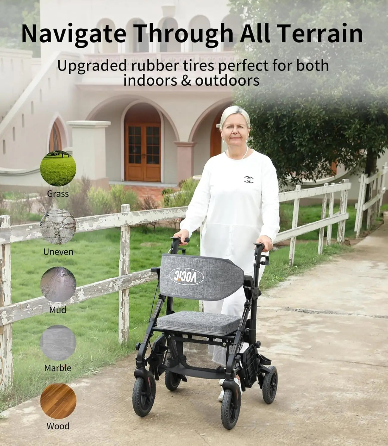 Rollator Walkers for Seniors with Seat