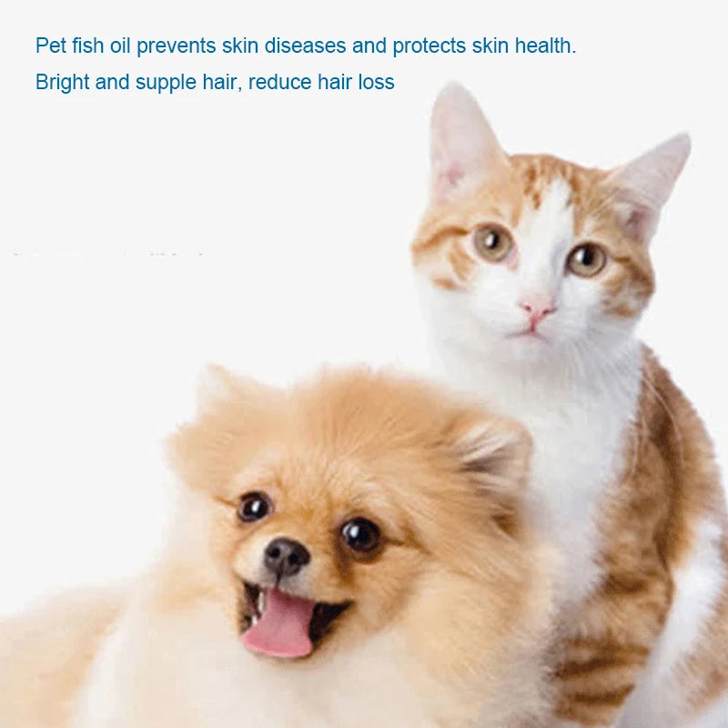 60 capsules deep sea fish oil nutritional supplements for pet cats dogs soft capsules nutritious products lecithin hair