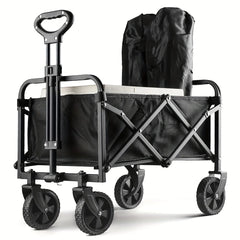 basics collapsible folding wagon heavy duty utility wagon for sports camping garden and shopping
