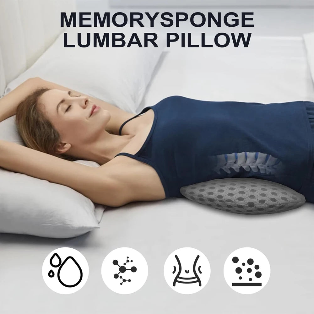 lumbar support pillow memory foam lumbar pillow with adjustable strap for backpain relief ideal back pillow for car office chair