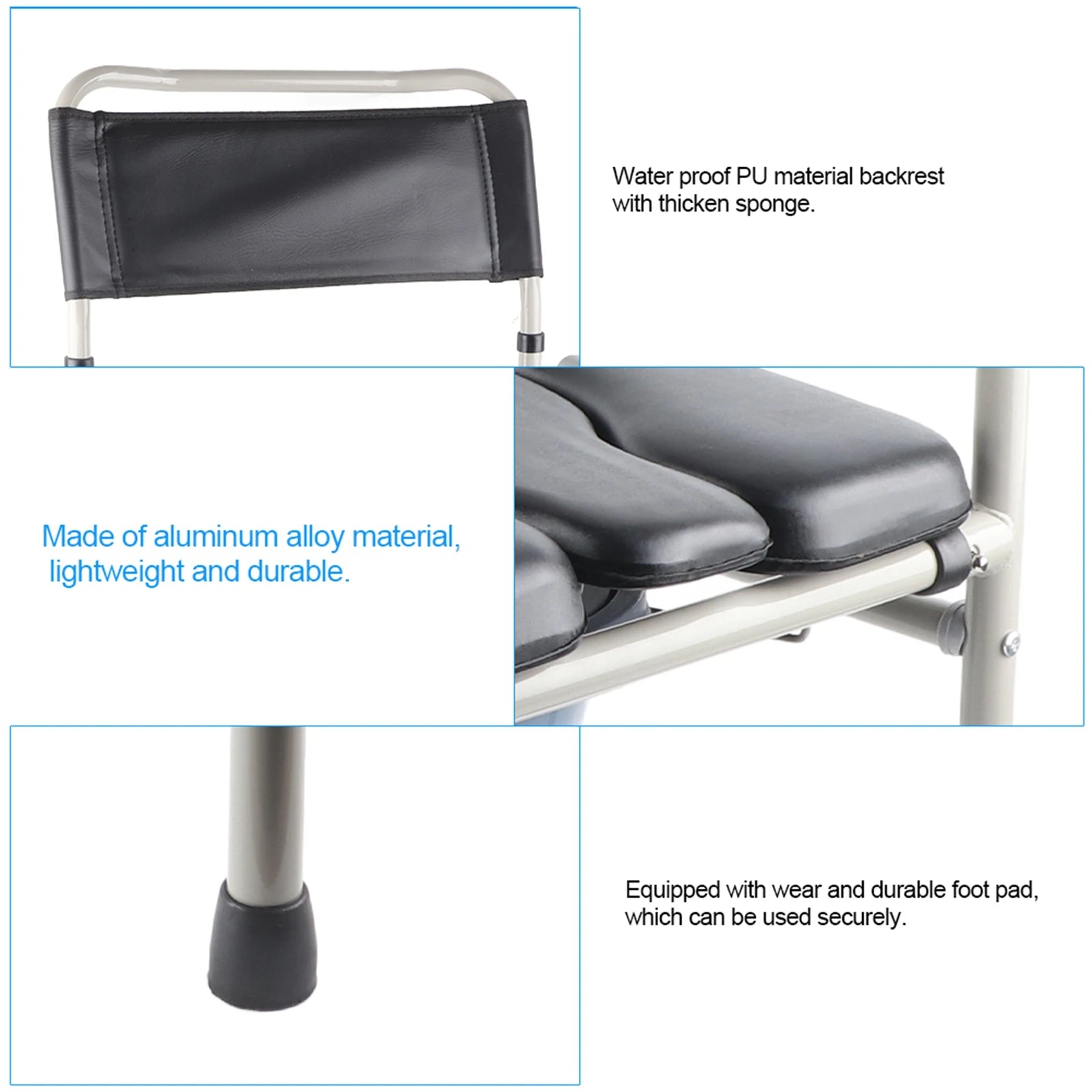 aluminum alloy adult toilet commode toilet chair bedside bathroom