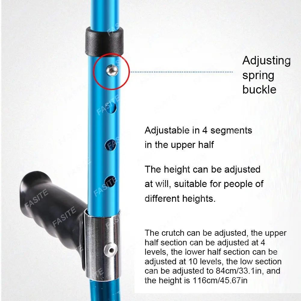 portable folding walking stick adjustable telescopic underarm cane crutch for seniors disabled trekking hiking poles canes care