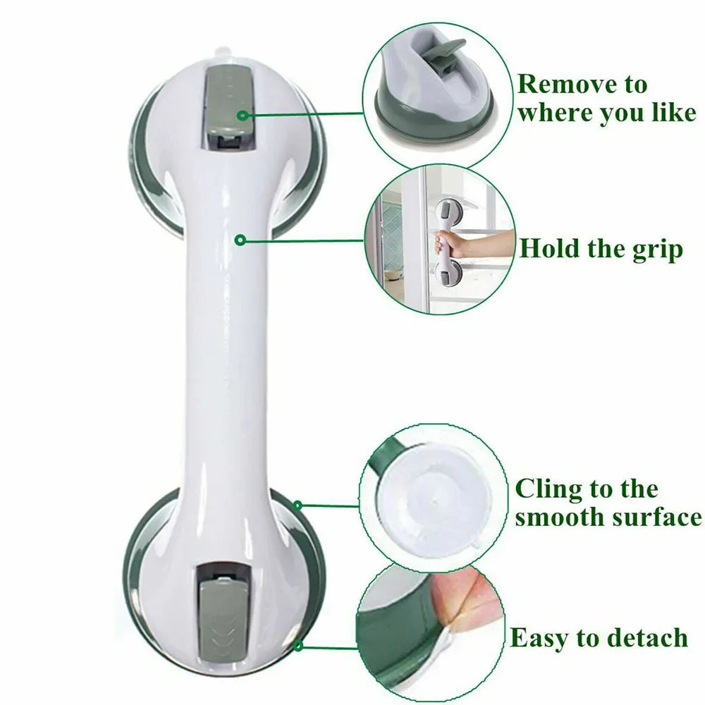 safety shower handle grab bars grip dual locking safety suction cups anti slip support medical assist toilet bathroom
