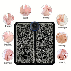 electric usb charging foot massage mat relaxes foot acupoint massage mat improves blood circulation 8 modes 19 level relaxation