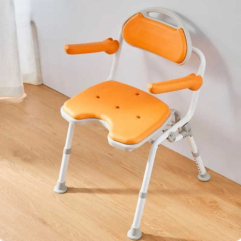 Height Adjustable Bathroom Chairs, Aluminum Alloy Folding Bath Chair,Non-slip Disabled Chair,Stroke Hemiplegic Elderly Bath Aids