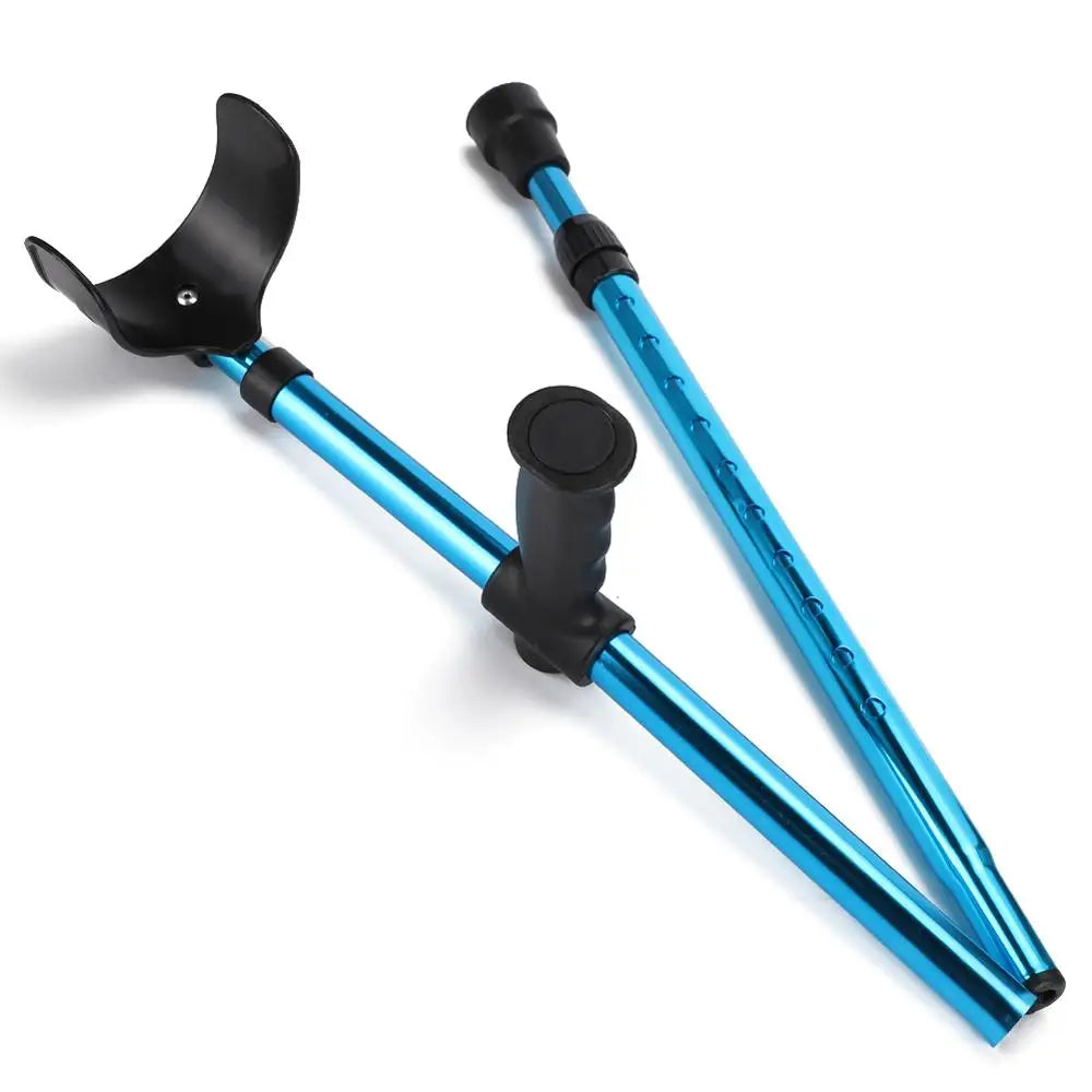 portable folding walking stick adjustable telescopic underarm cane crutch for seniors disabled trekking hiking poles canes care