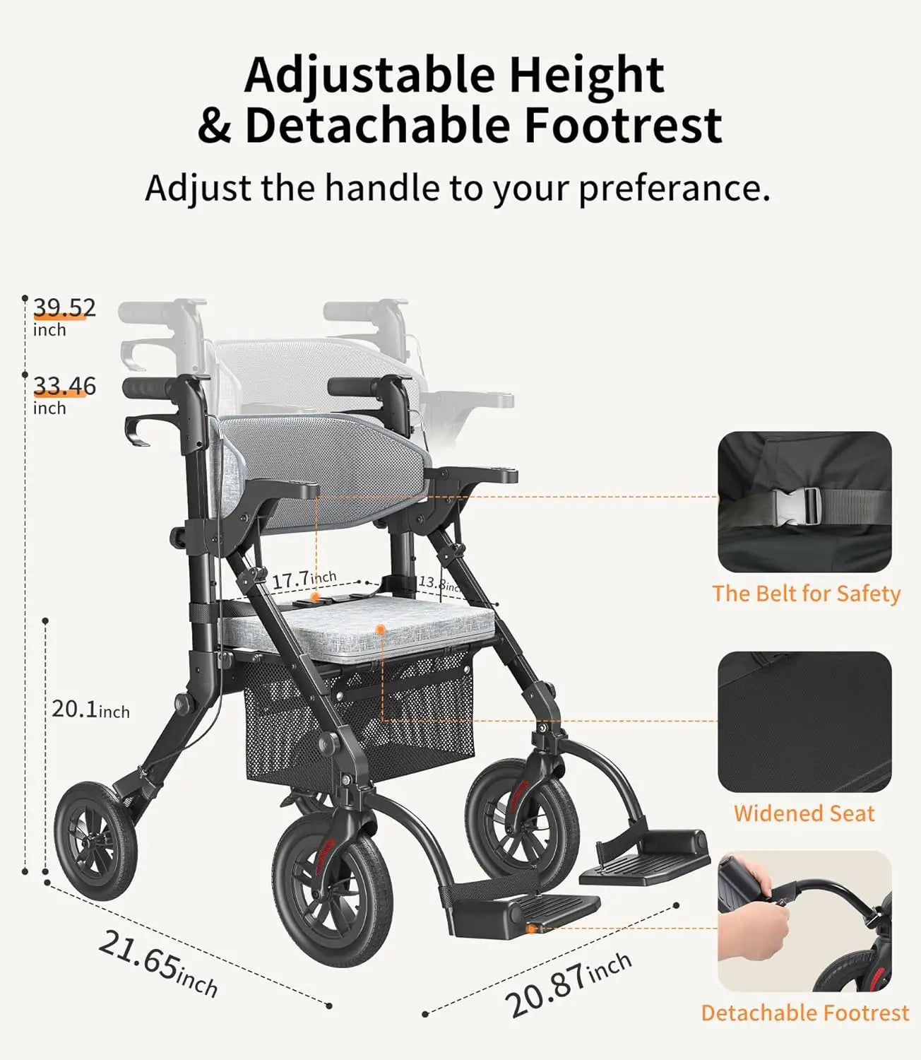 Rollator Walkers for Seniors with Seat
