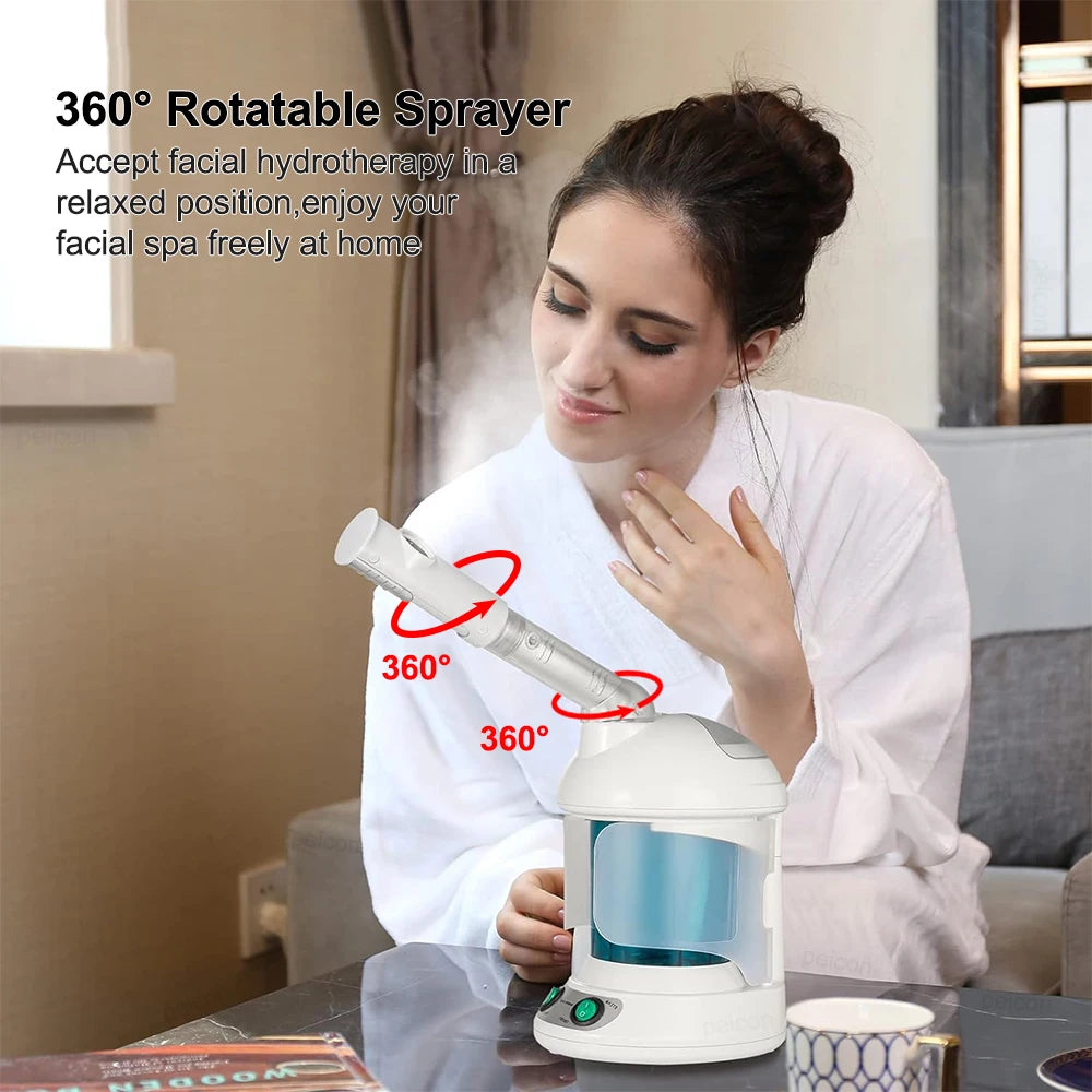 facial steamer facial hot spray steamer with extendable arm steaming warm mist humidifier for face spa moisturizing home salon
