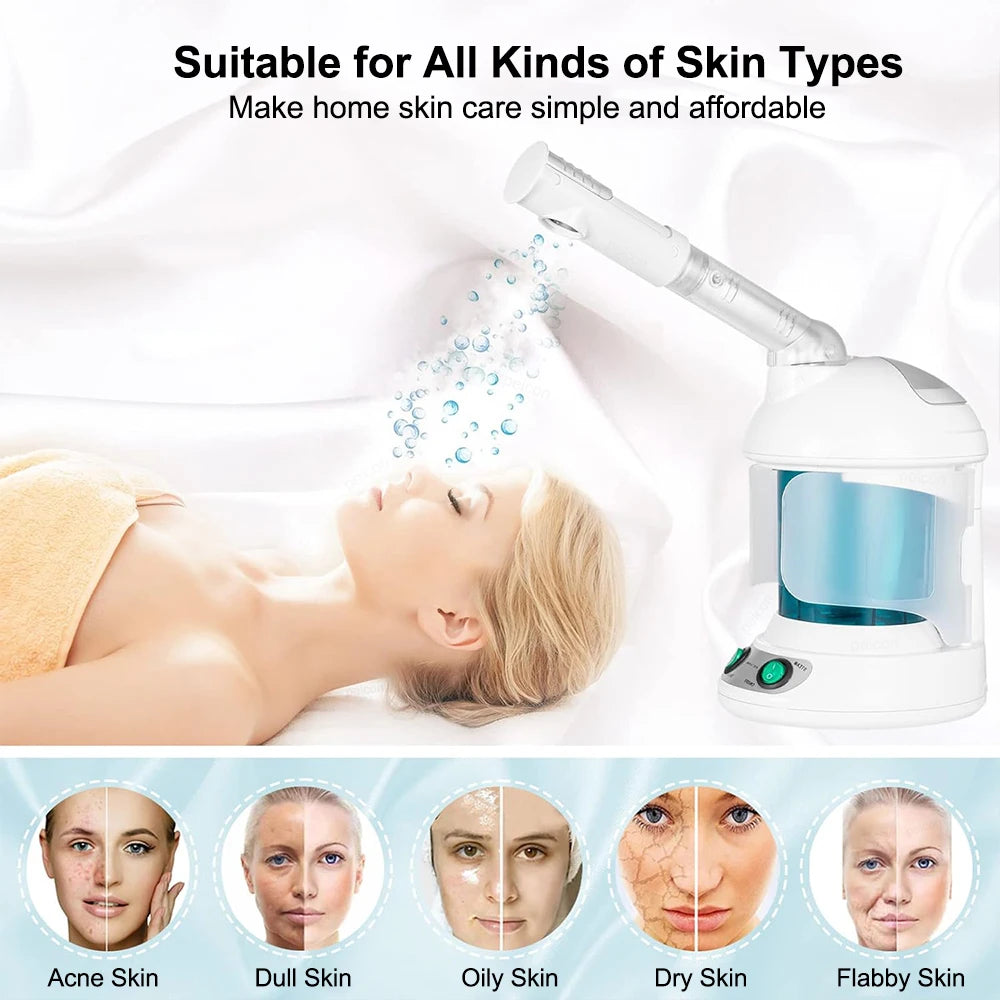 facial steamer facial hot spray steamer with extendable arm steaming warm mist humidifier for face spa moisturizing home salon