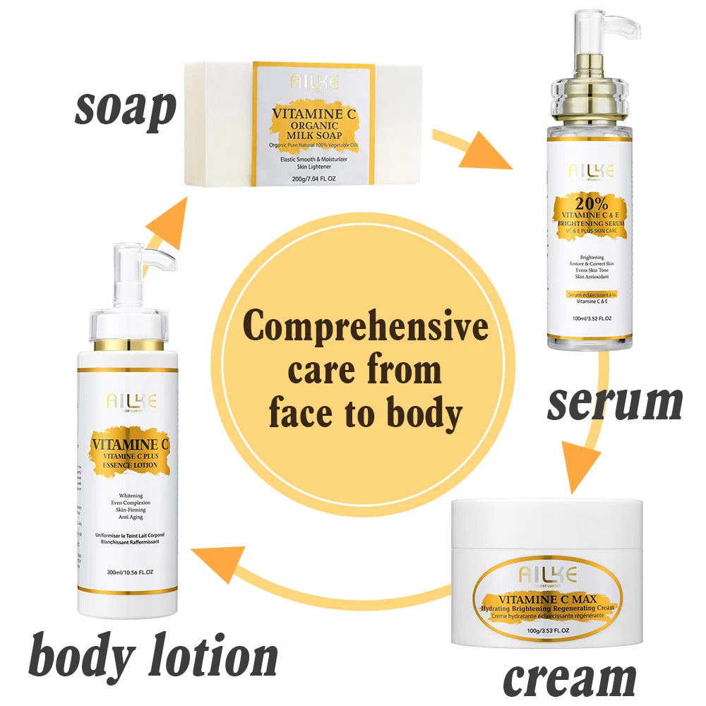 ailke vitamin c skin care lightening body lotion even skin tone cream regenerae serum