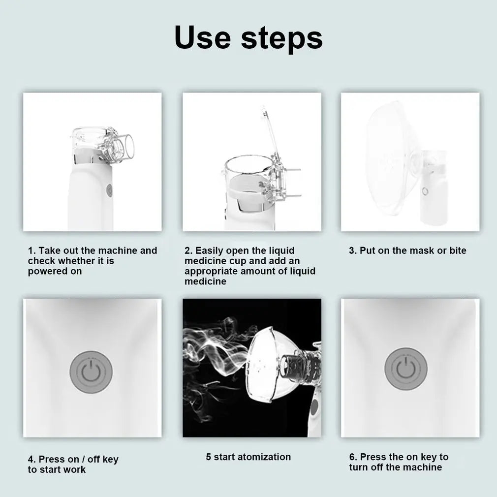 atomizer usb portable handheld silent piezo nebulizer adult humidifier mist sprayer facial steamer perfect for home office