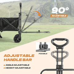 basics collapsible folding wagon heavy duty utility wagon for sports camping garden and shopping