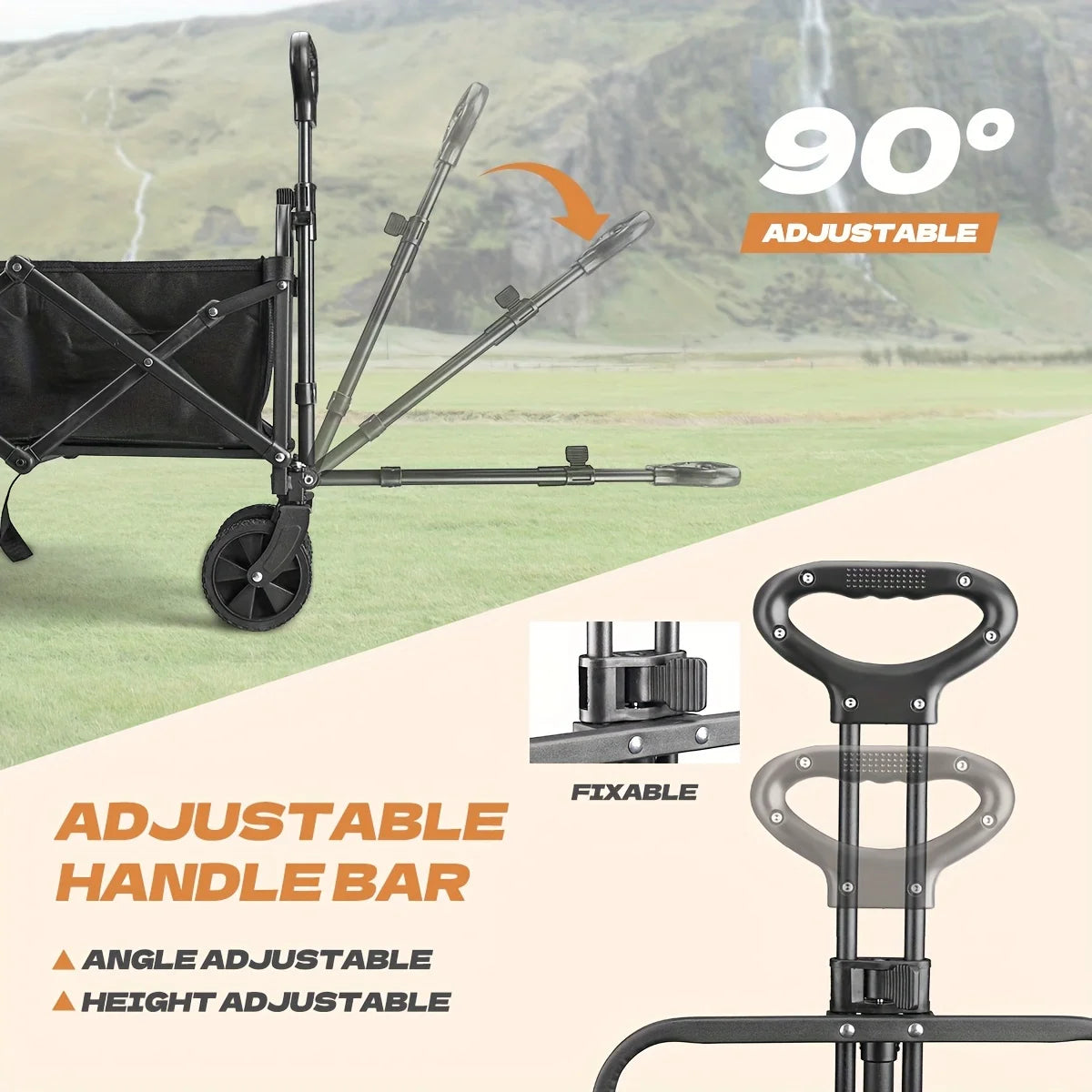 basics collapsible folding wagon heavy duty utility wagon for sports camping garden and shopping