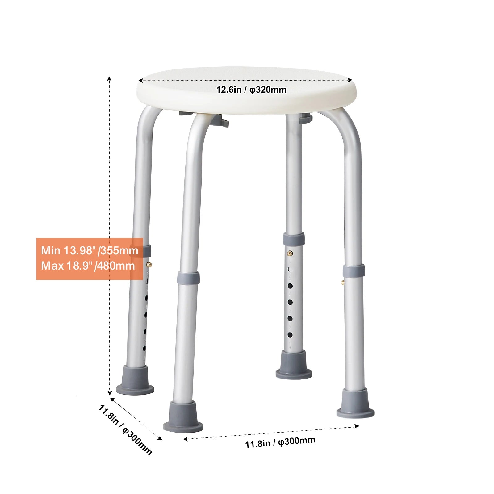 vevor shower chair for inside shower adjustable height shower stool non slip bench bathtub seat for elderly disabled adults