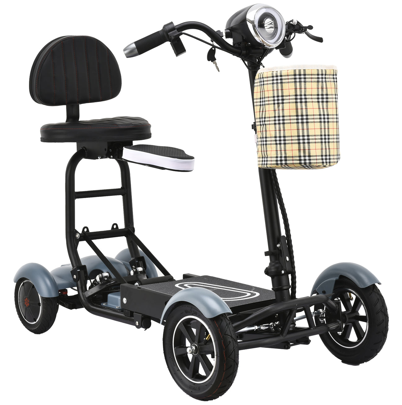 dragon mobile lightweight foldable 4 wheels mobility scooter with double seat