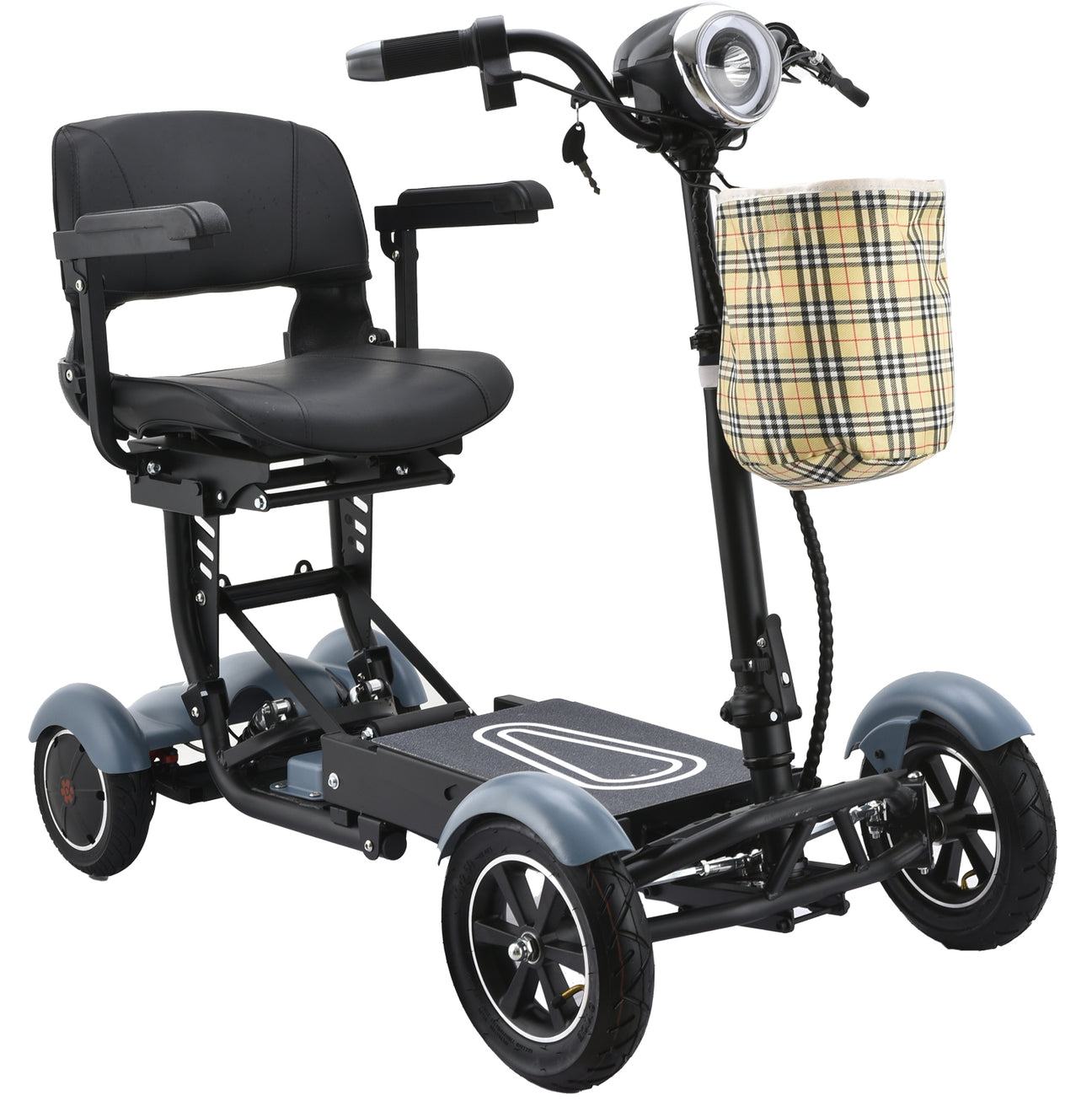 dragon mobile ex lightweight foldable 4 wheels mobility scooter with double seat