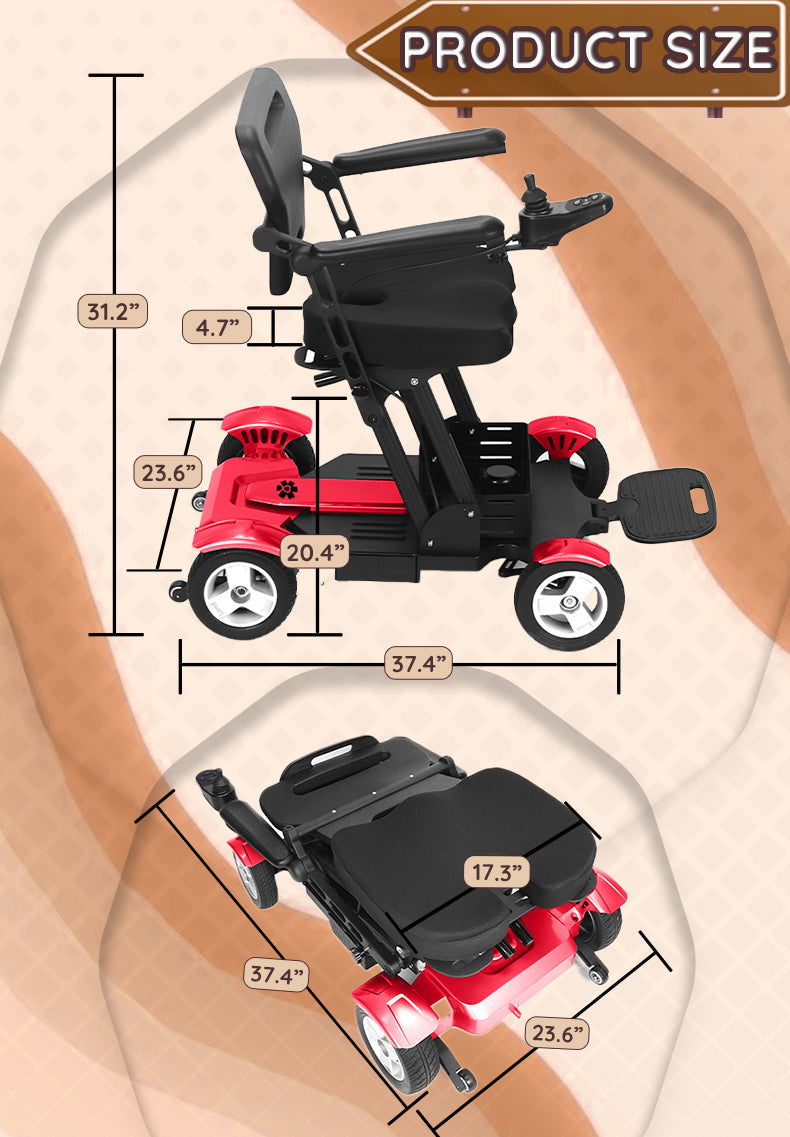 titan mobility ultra lightweight collapsible travel electric wheelchair