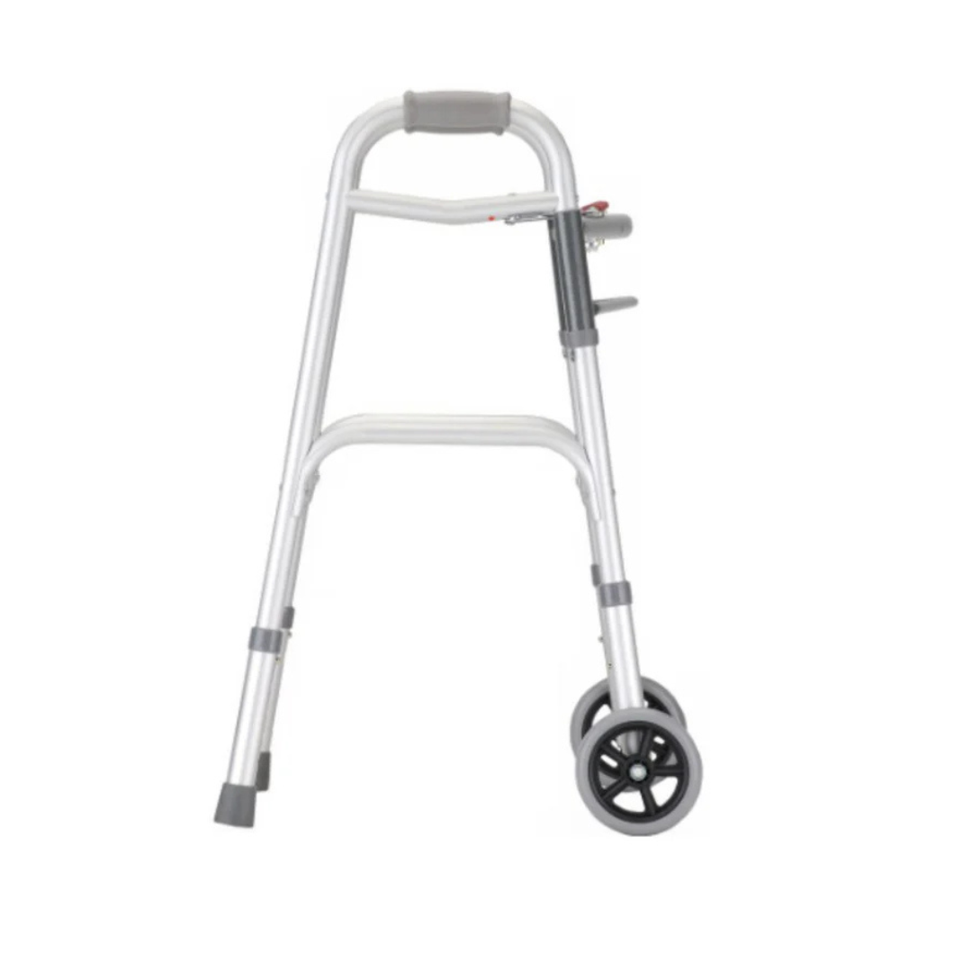 ProBasics Folding Walker Trigger Release Junior Aluminum Lightweight, 5inch Wheels, WKAJWSL