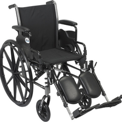 Drive Medical K3 Cruiser III Wheelchair with Removable flip-back arms and Elevating Leg Rests ,8" front Wheels ,350 lbs Weight Capacity ,20" (W) x 16" - 18" (D) ,K320DDA-ELR