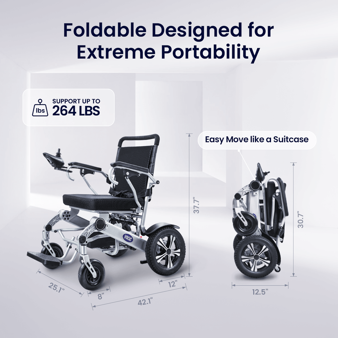 V53 Top-selling Power Wheelchair 10AH - Compact 10AH Battery