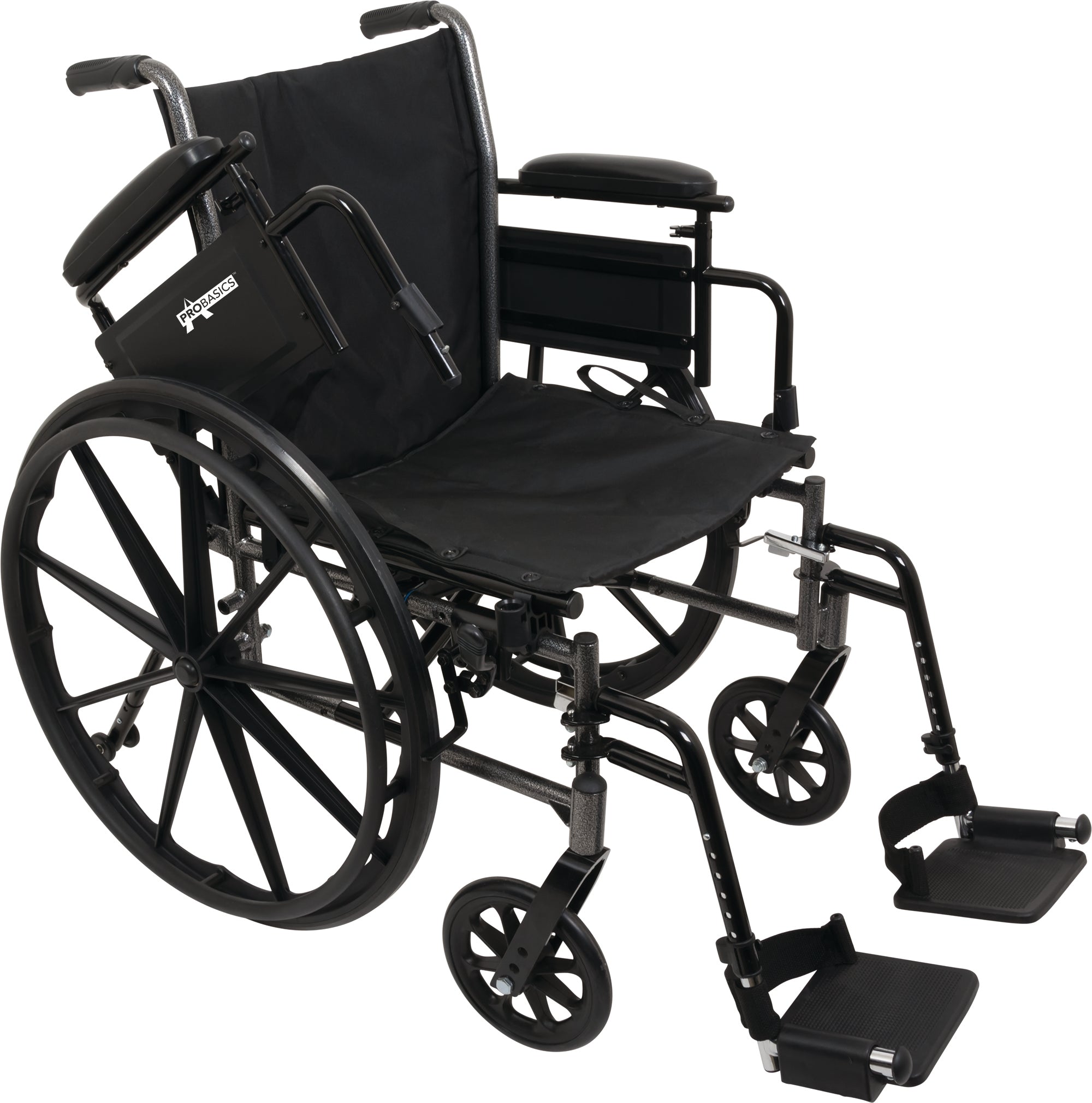 Silla de ruedas ligera Probasics K3 con brazos abatibles y reposapiés abatibles, capacidad de peso de 136 kg, 51 x 40 cm, WC32016DS