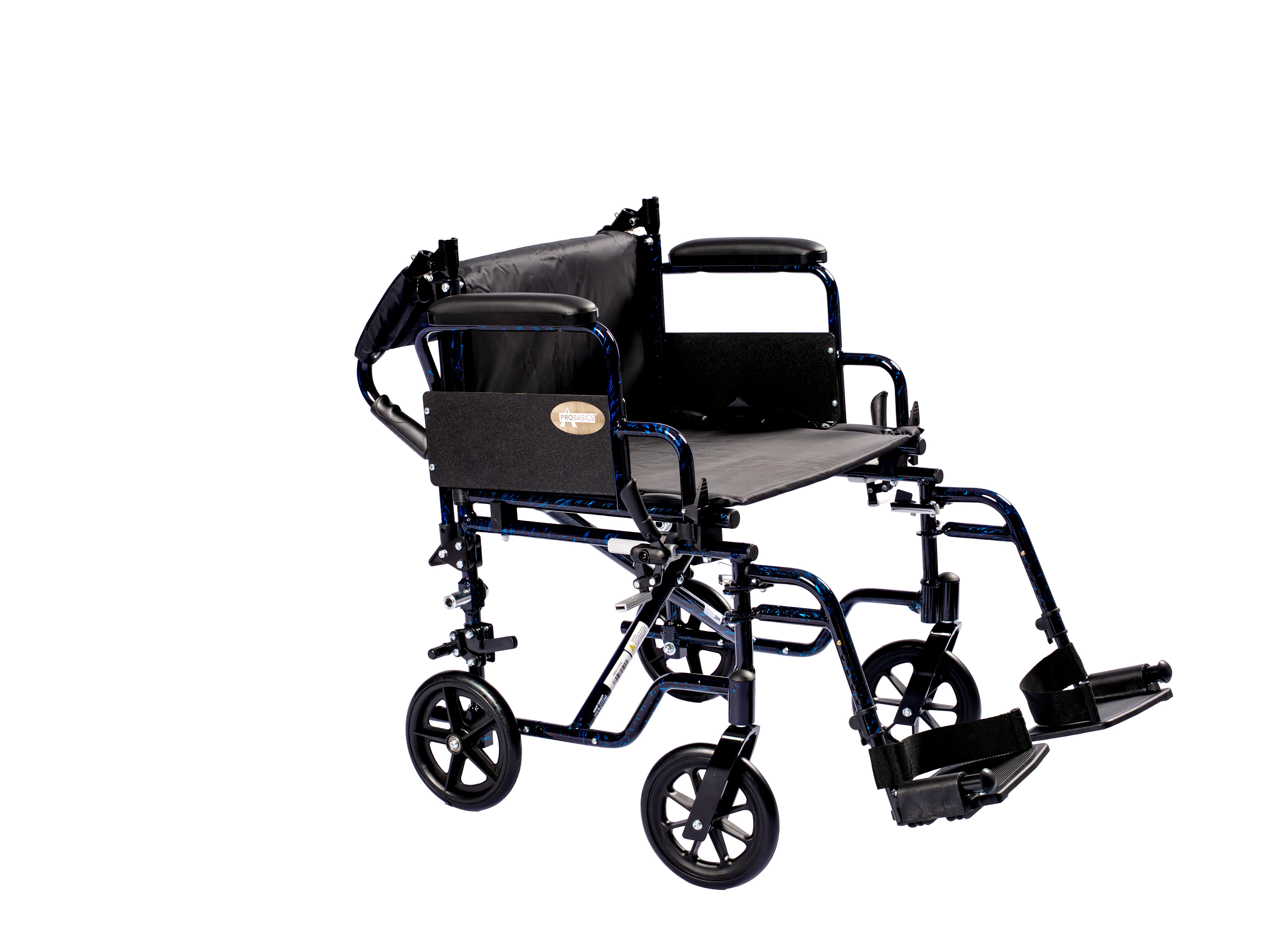 Probasics K4 Transformer Wheelchair with Flip-back padded arm rests and Swing-Away Footrests ,8" Front 24" Back Wheels ,20" x 16" ,WCT42016DS