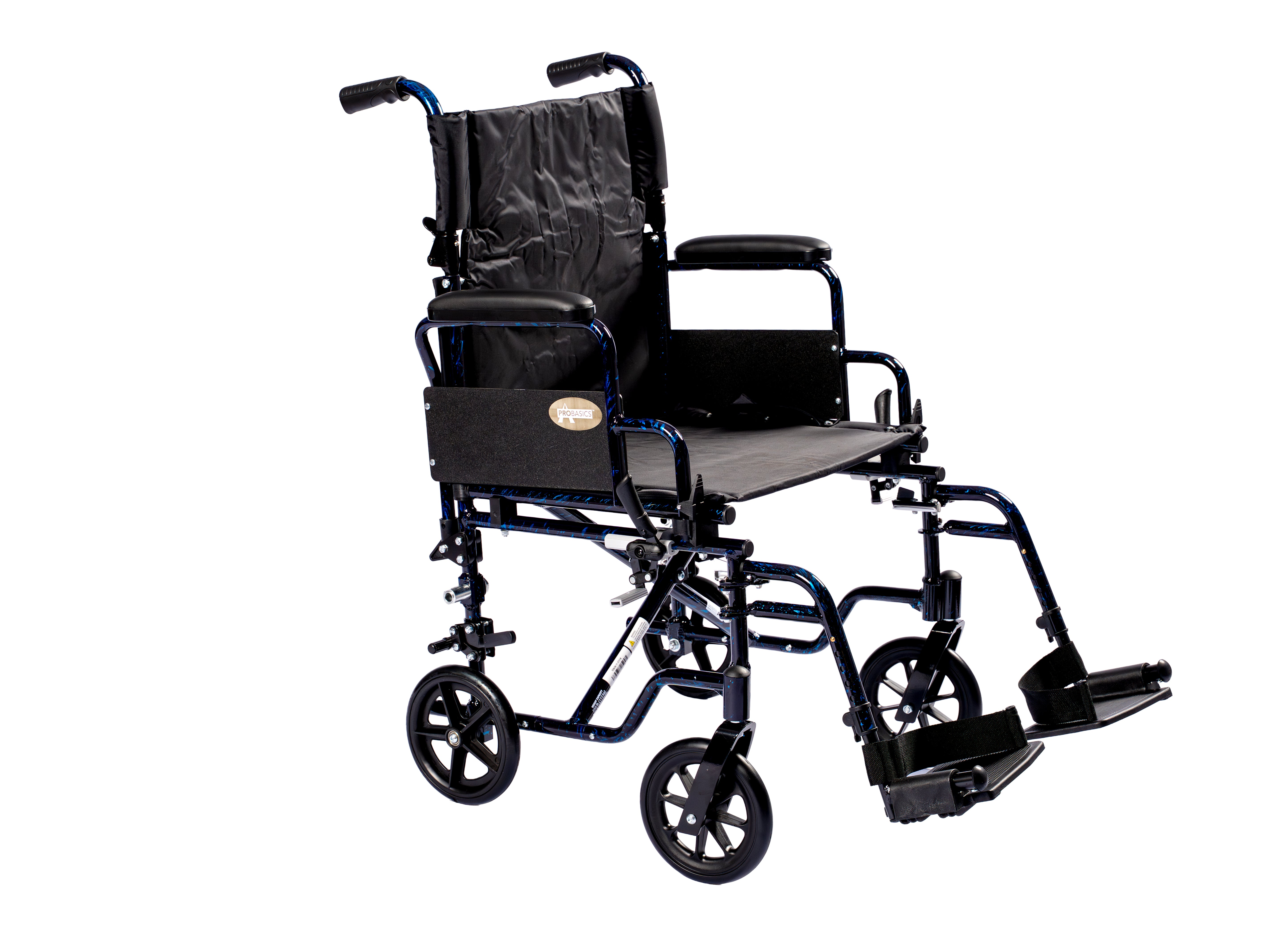 Probasics K4 Transformer Wheelchair with Flip-back padded arm rests and Swing-Away Footrests ,8" Front 24" Back Wheels ,20" x 16" ,WCT42016DS
