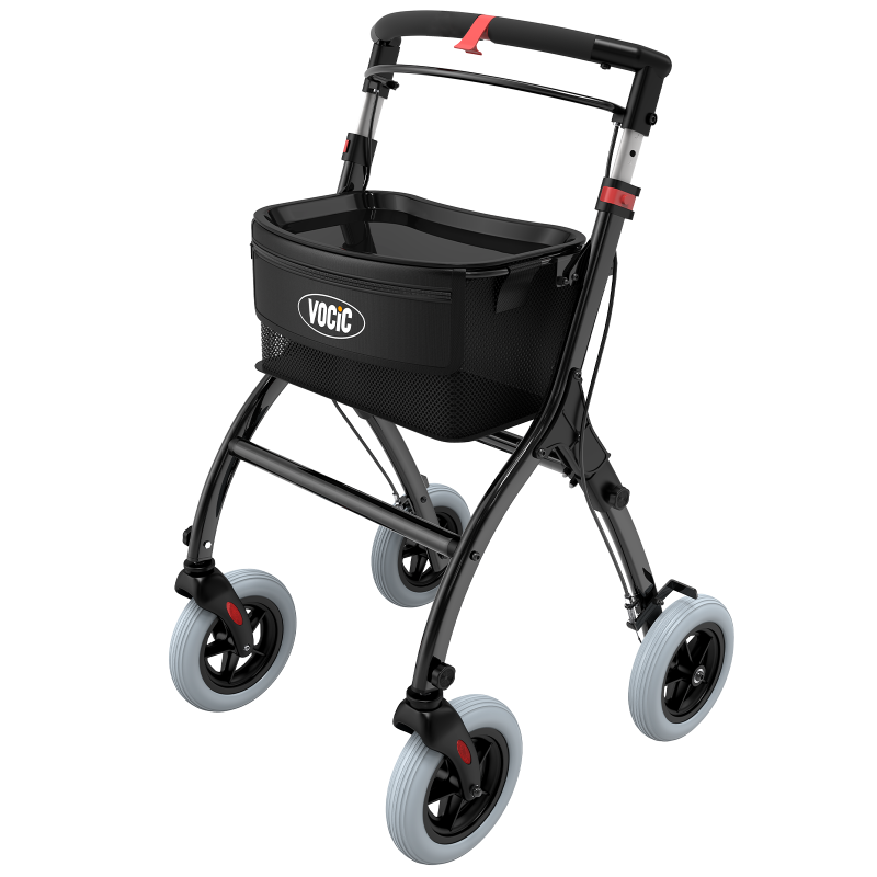 VOCIC Z32 Slim Foldable Indoor Rollator– Lightweight Indoor Walker with 360degree Wheels, Non-Slip Tires & 110kg Capacity